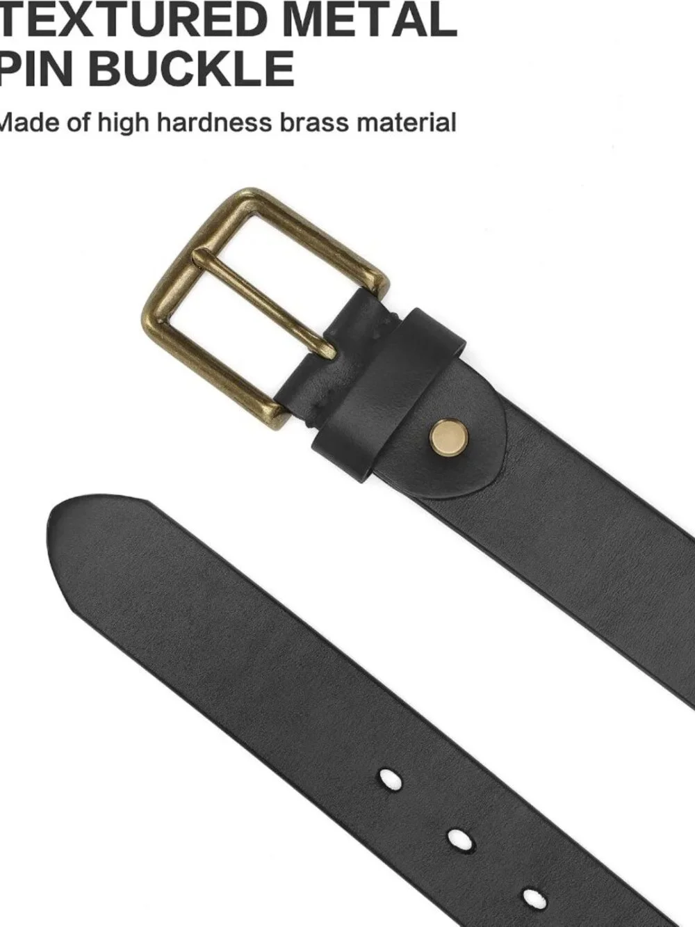 Thick Full Grain Leather Work Belt for Men | Heavy Duty, Durable Buckle, Gift